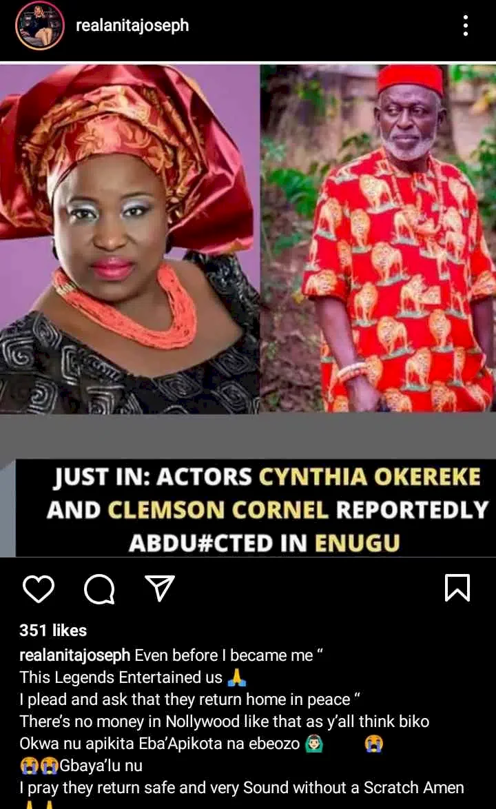 Anita Joseph ruthlessly lambastes netizen over insensitive comment following Cynthia Okereke and Clemson Cornel's abduction
