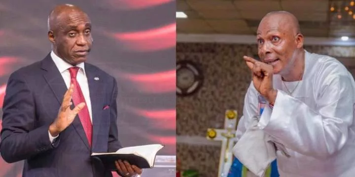 "If you're in a glass house, don't throw stones" - White garment church cleric, Prophet Gabriel Evans tackles Pastor David Ibiyeomie (Video)