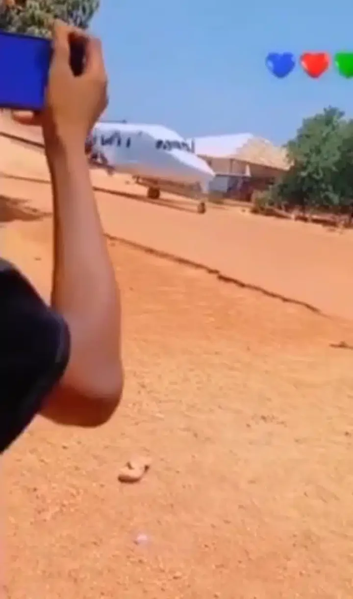 'Oppression with a capital letter' - Mammoth crowd as man lands private jet in his village (Video)