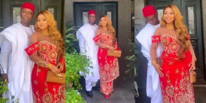 Actress, Regina Daniels and husband Ned Nwoko step out in style for his inauguration as a senator (video)
