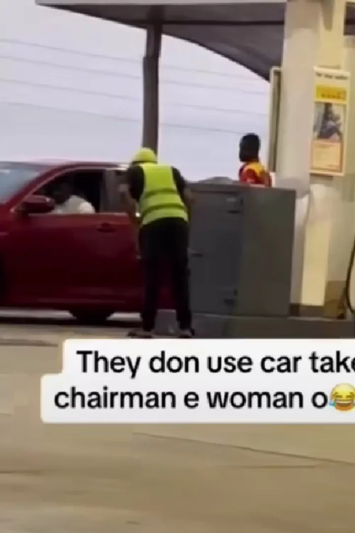 Man in utter disbelief as his babe leaves him on okada, hops into another guy's car at filling station (Video)