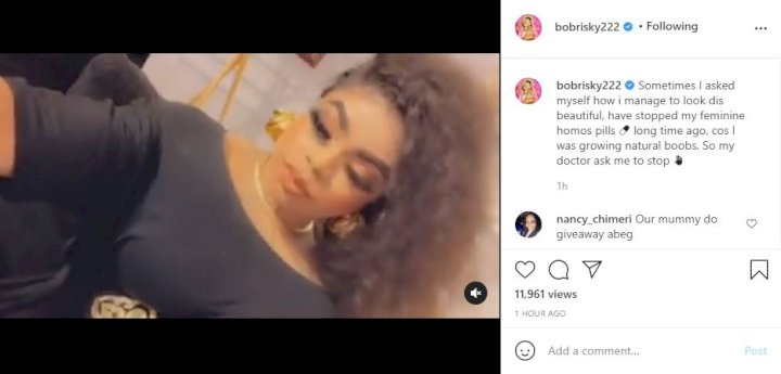 “I look so beautiful even without my feminine homos pills” – Bobrisky brags over natural transformation
