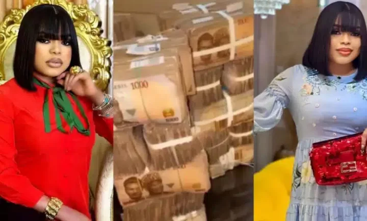 Bobrisky flaunts N15 million cash gift from lover, declares himself "hot" (Video)