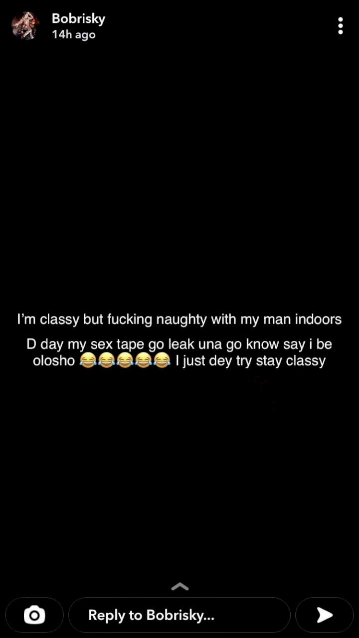 Bobrisky shares a sex tape on his Snapchat