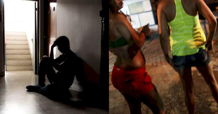 Man in shock after he bumped into girlfriend on the streets of Lagos engaging in prostitution