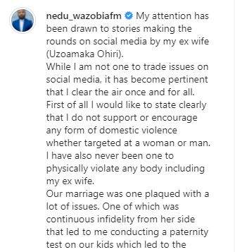 'My ex-wife cheated, our first child is not mine' - Nedu Wazobi debunks claim of domestic violence