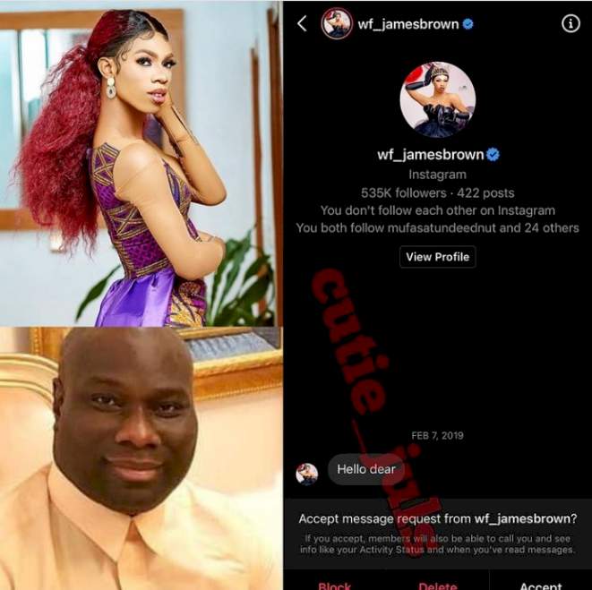 Amid Mompha's relationship saga with Bobrisky, Mompha's chat with James Brown surfaces