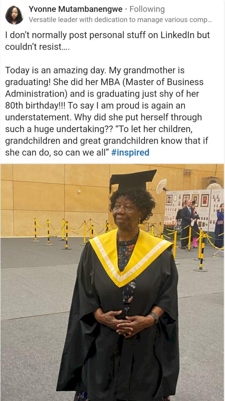 80-year-old great-grandmother bags MBA