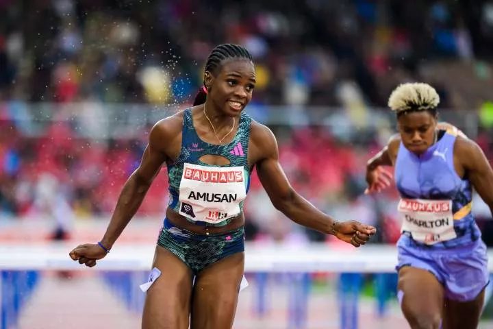 Tobi Amusan a Nigerian Sprinter in action -- Credit: Imago