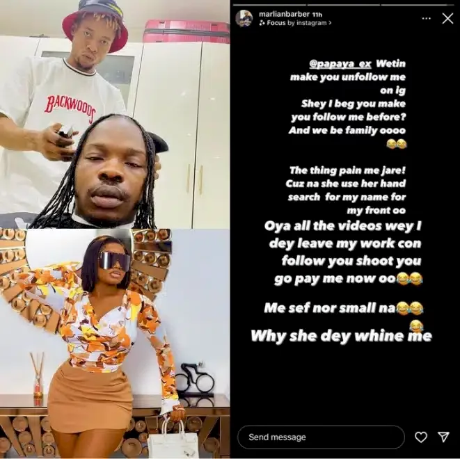 'You don use me finish dump me, this one pain me' - Naira Marley's barber calls out Papaya Ex