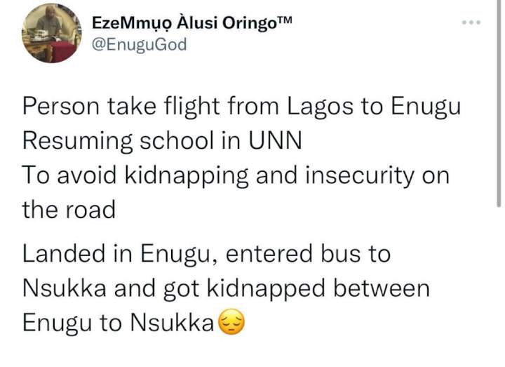 UNN Student ends up being kidnapped despite effort to prevent it