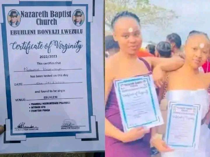Church carries out virginity test on female members and issues certificate of virginity to those who passed