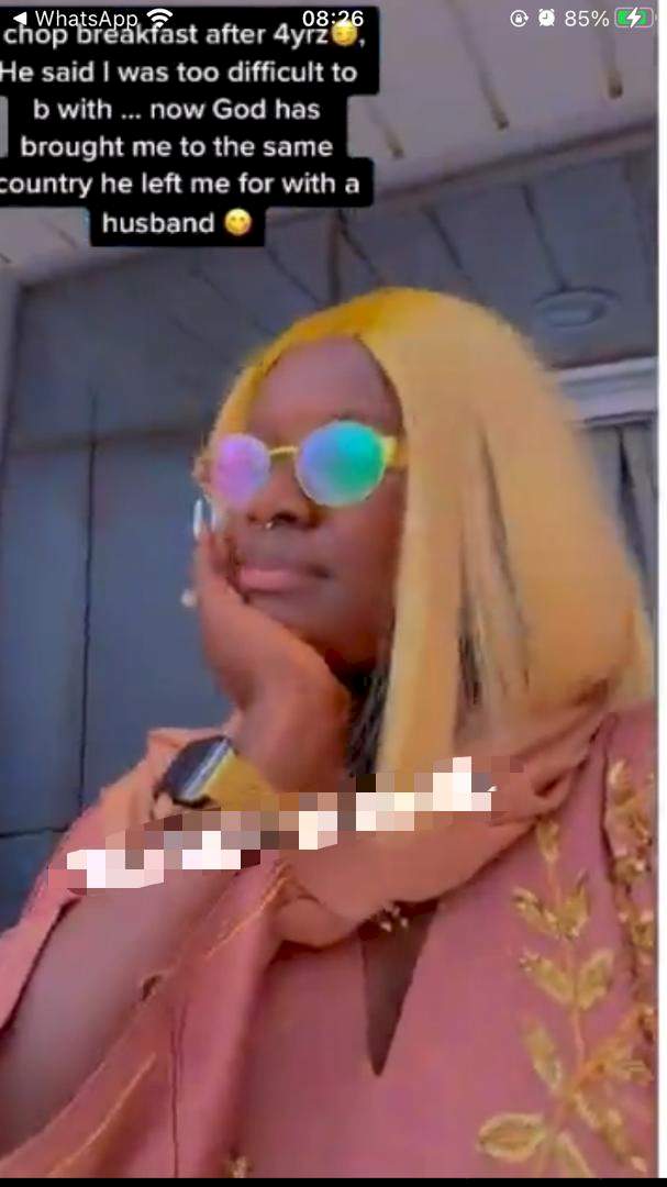 Lady flaunts new man on vacation at same country ex dumped her after securing visa for him (Video)