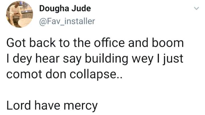 'God spared my life' Man working in collapsed Ikoyi building just before it fell narrates how he narrowly escaped being buried in the rubble