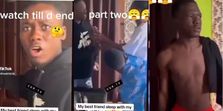 Heartbroken Nigerian man confronts his friend over an affair with his girlfriend (Video)