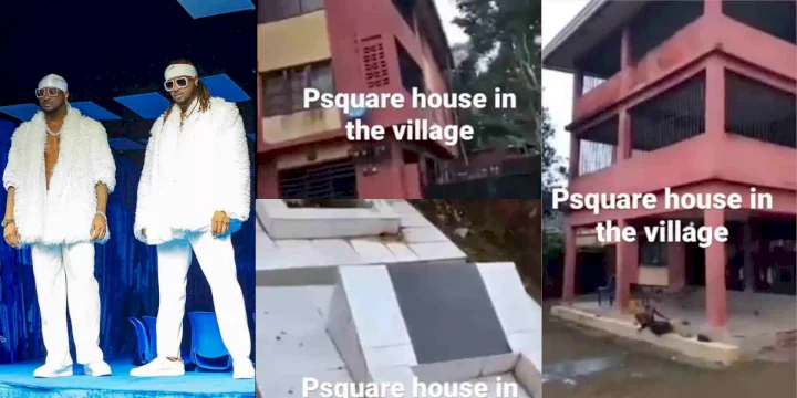 "Na people wey sing do-me do-me" - Man exposes the condition of Psquare's alleged village house (Video)