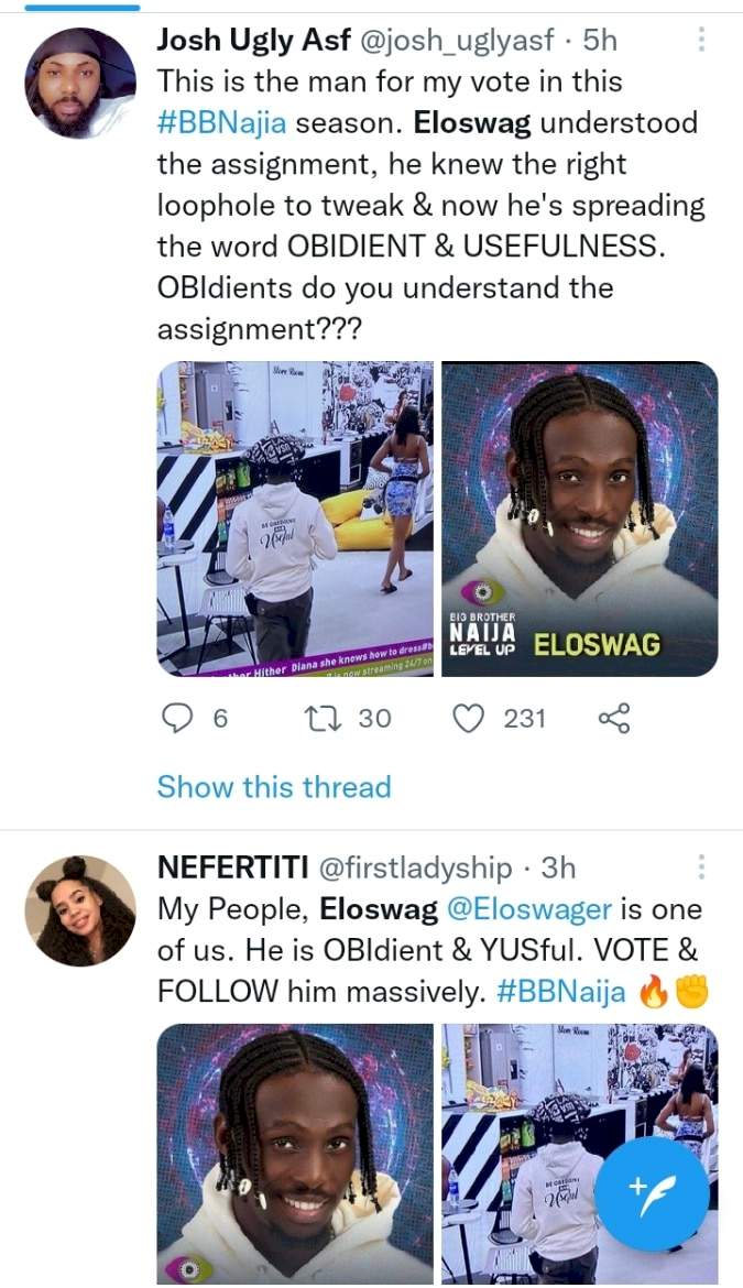 'Obidients' vow to vote massively for Eloswag due to his obedient-inscribed hoodie