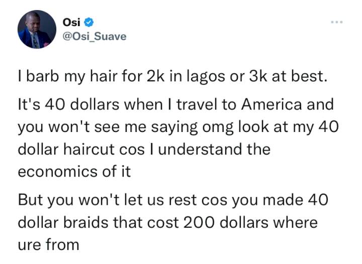 'Stop converting rate every time, understand purchasing power' - Osi Suave blasts immigrants.