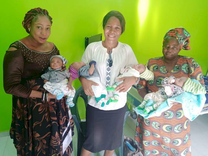 Couple welcome quadruplets after 12 years of waiting (Photos)