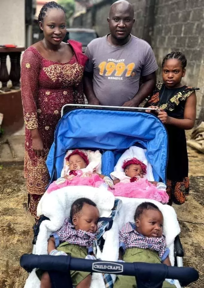 Nigerian woman gives birth to quadruplets after 9 years of waiting