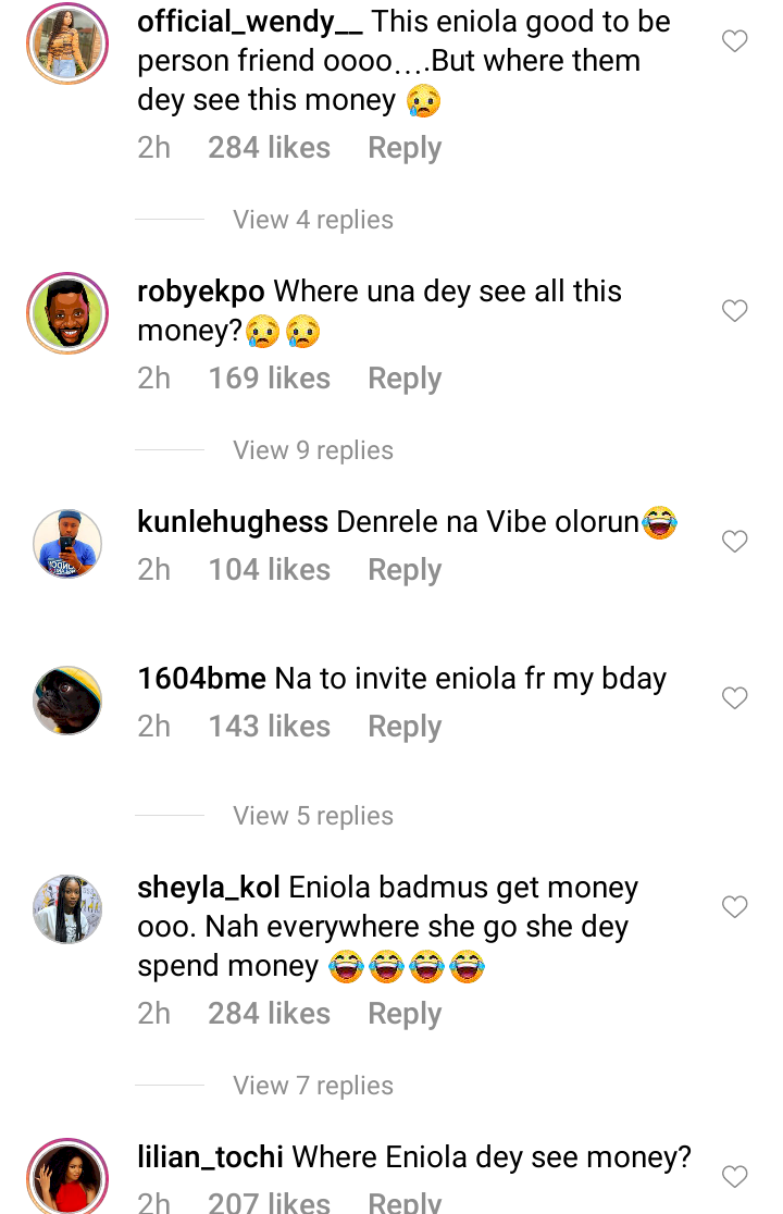 'Where una dey see money?' - Netizens react as Eniola Badmus makes money rain at BBNaija's Khloe birthday party (Video)