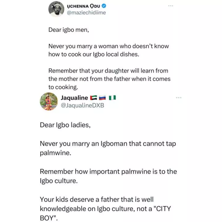 Lady gives savage response to man who advised Igbo men against marrying a woman who can't cook Igbo soups