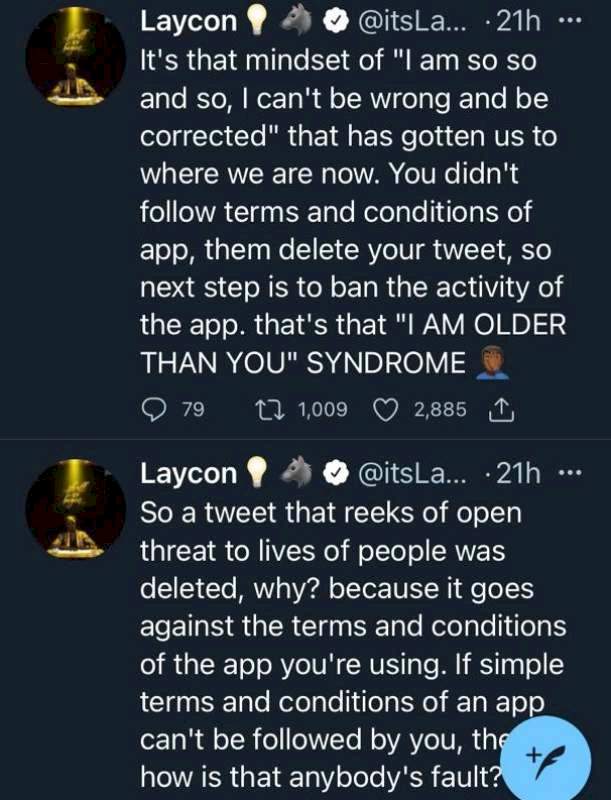 'You are also a citizen, you are not bigger than the rule of law' - Laycon reacts to Twitter ban