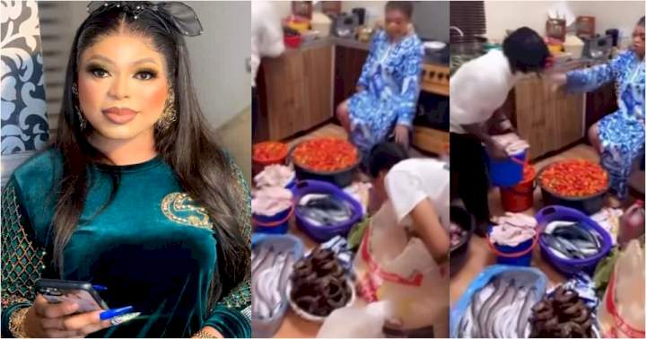 Just to pepper us - Reactions as Bobrisky shows off food items for his household (Video)
