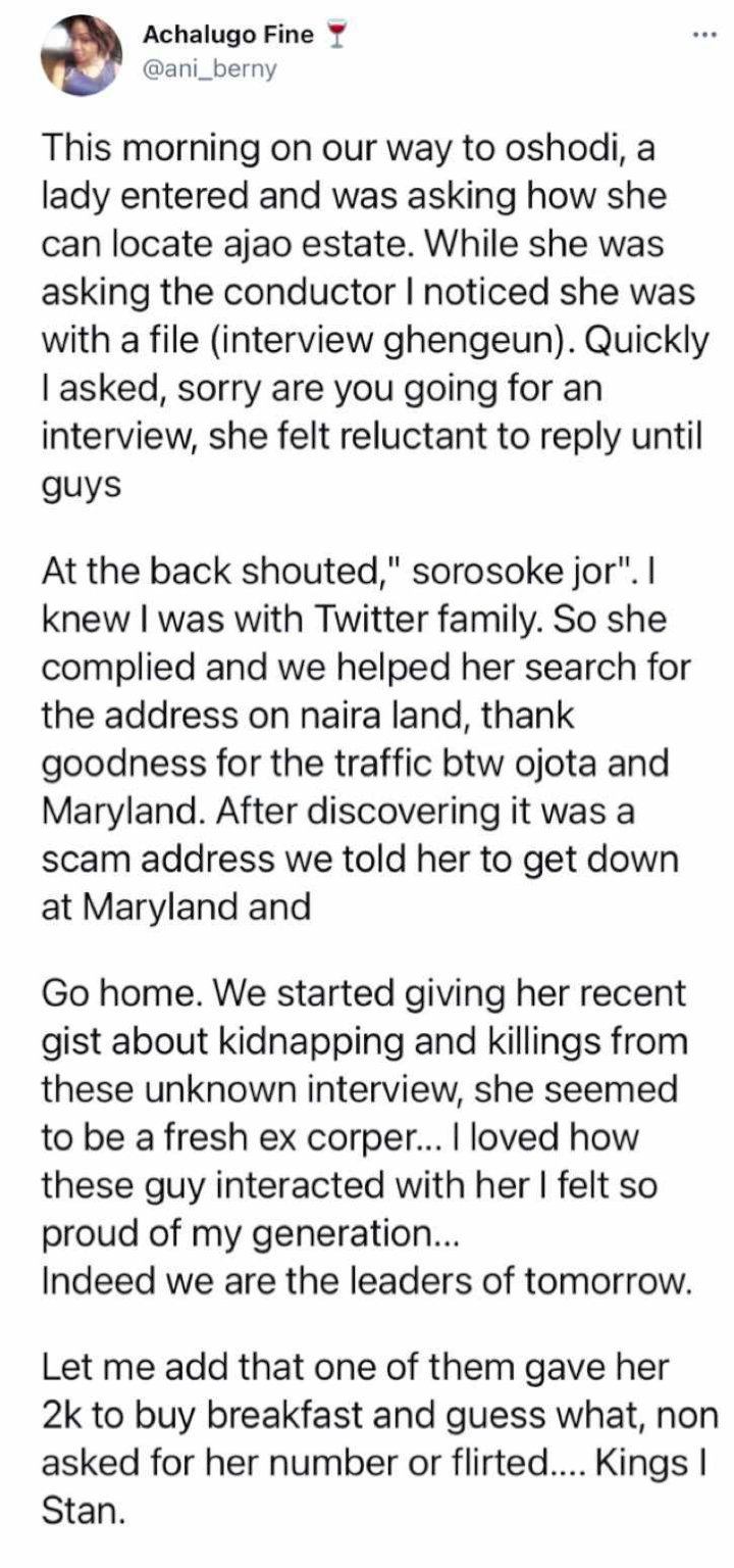 Lady narrowly saves job seeker from suspected kidnapper's den disguised as job interview venue