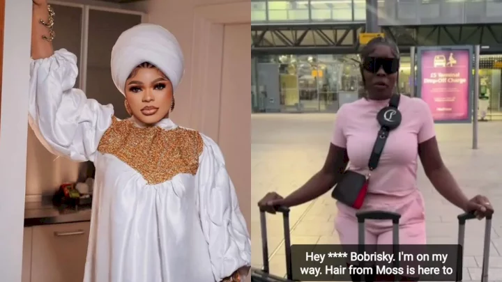 'Make she no later tag you say you dey owe her' - Reactions as Bobrisky flies hairstylist from UK ahead of his 31st birthday