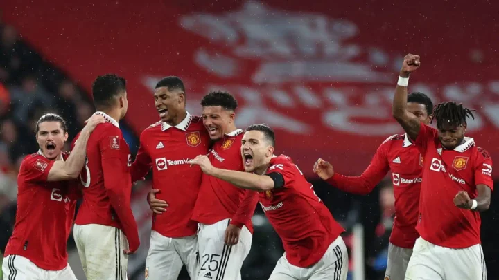 Fan spotted getting haircut inside Wembley during Manchester United vs Brighton match