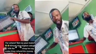 Man unleashes fury at betting shop as he demands refund after losing N50K (Video) Man unleashes fury at betting shop as he demands refund after losing N50K (Video)