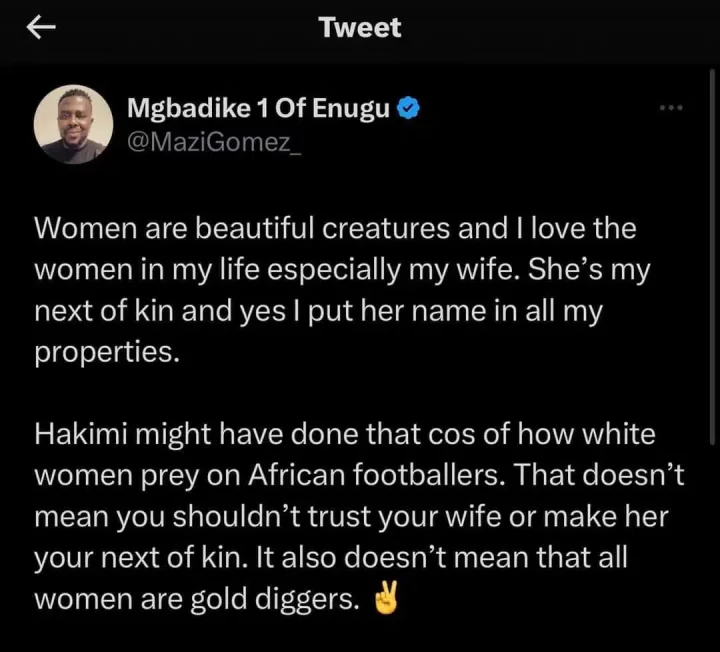 'My wife is my next of kin' - Man makes U-turn after saying wives are not family members and unimportant