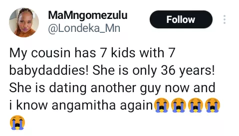 My 36-year-old cousin has 7 kids with seven baby daddies - South African lady reveals