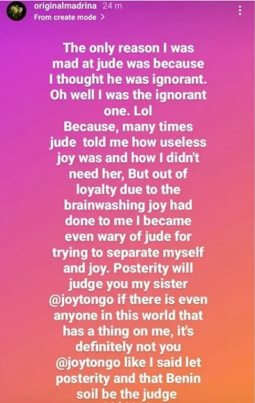 Cynthia Morgan calls out former record label boss, Jude Okoye and former manager Joy Tongo...again