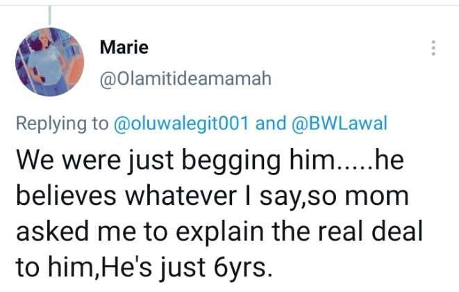 Lady cries out as 6-year-old son makes shocking request