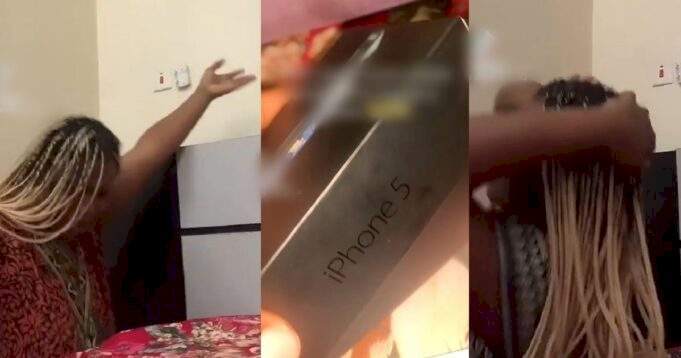 Nigerian lady disappointed after her abroad-based uncle sent her a brand new iPhone 5 (video)