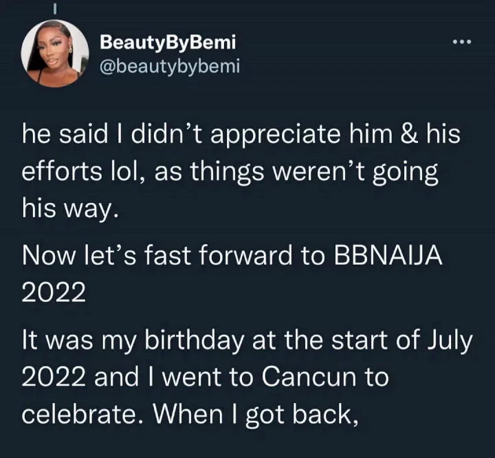 Sheggz's ex, Bemi, opens up about their relationship, why she stopped rooting for him on BBNaija