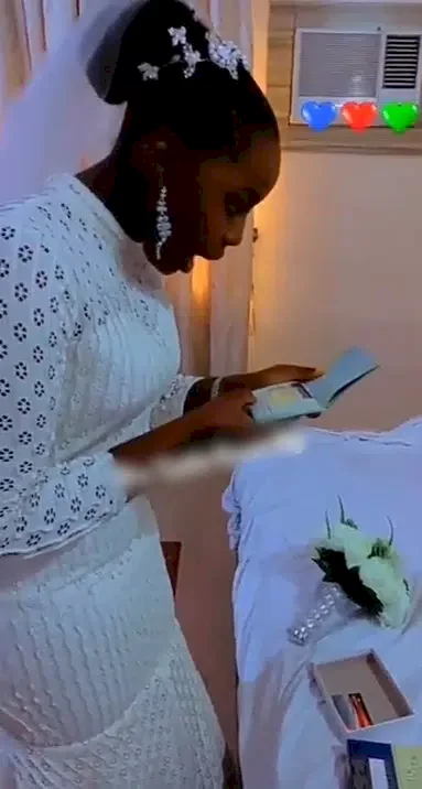 'I'll finish you tonight' - Bride tells groom after he gifted her travel visa on wedding day (Video)