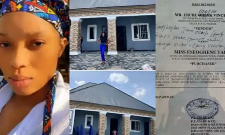"She no buy wig"- Young Nigerian lady inspires many with self-built dream home