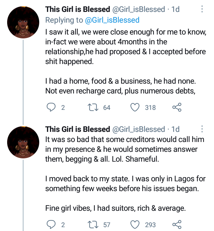 Lady recounts her experience with helping men, shares how man she helped during hard times is now her husband