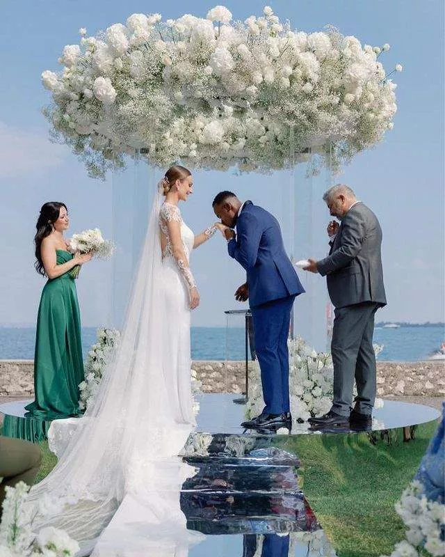 Former Super Eagles striker Obinna Nsofor marries his Serbian partner, Anastasija Radi (photos)