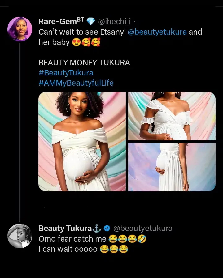 'Fear catch me' - Beauty Tukura reacts to pregnancy photos of her