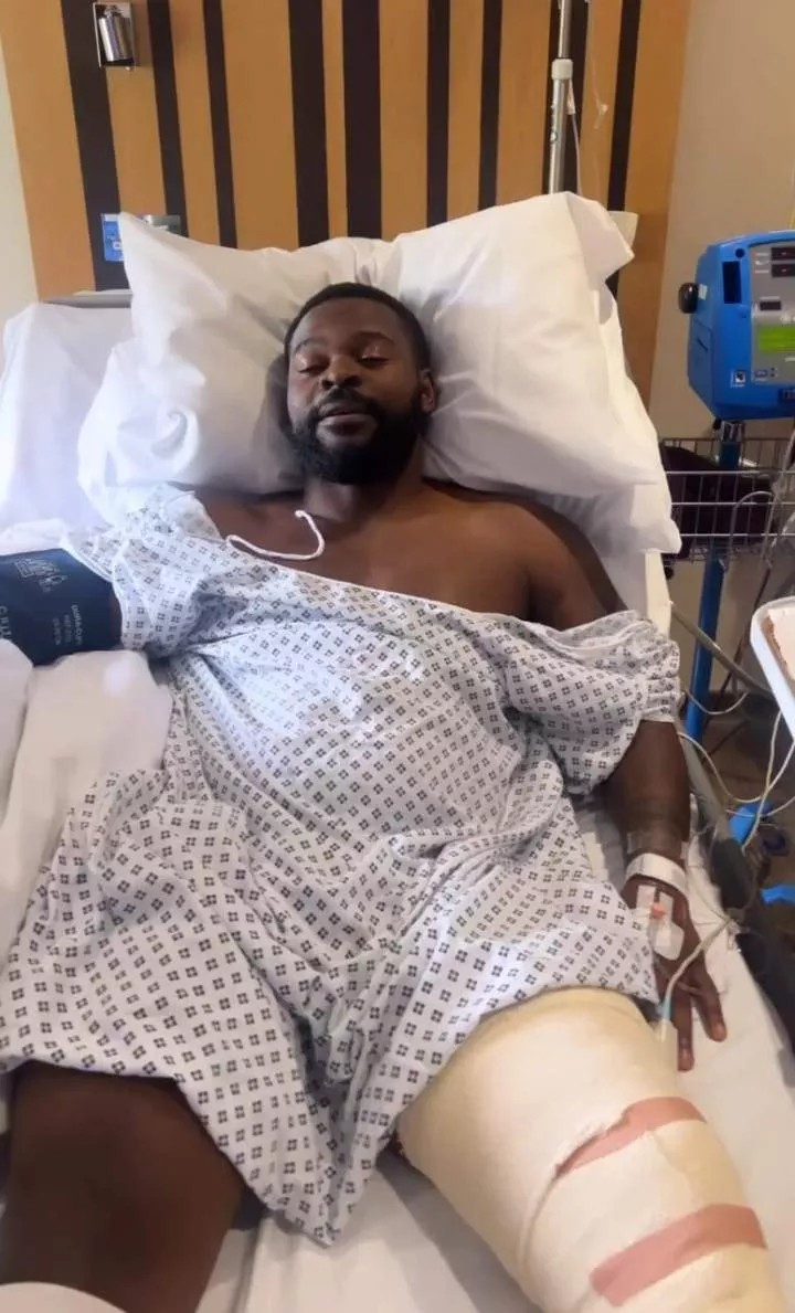 Singer Falz undergoes knee surgery in the UK (photos/video)