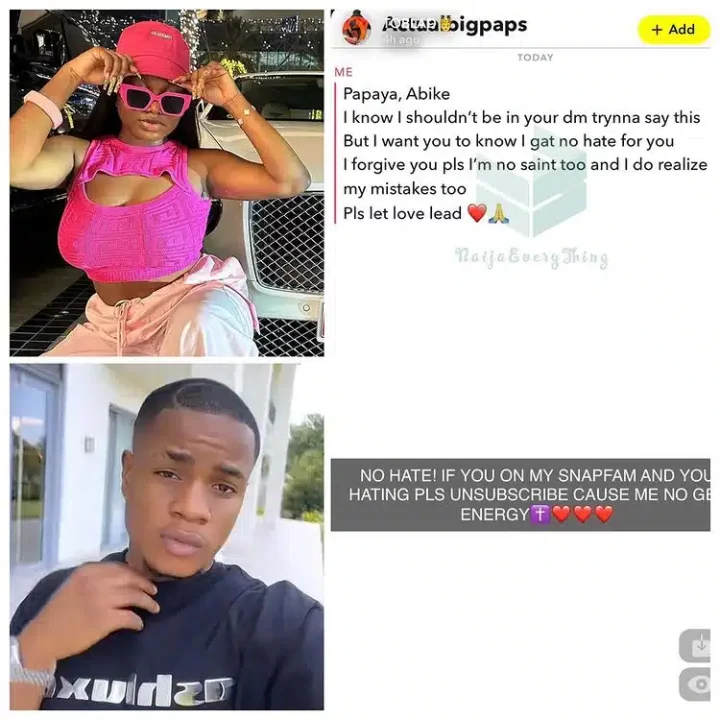 'I forgive you, please' - Papaya's ex-boyfriend, Toblad says as he begs for reconciliation