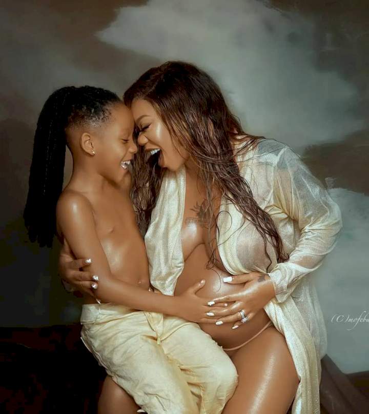 Serial entrepreneur, Toyin Lawani, shares hot maternity photos; writes on her son Tenor's relationship with her husband, Segun Wealth