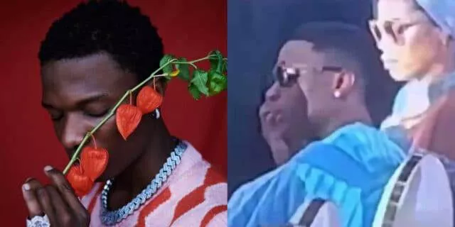 Moment Wizkid sheds tears at the wake-keep of his mom