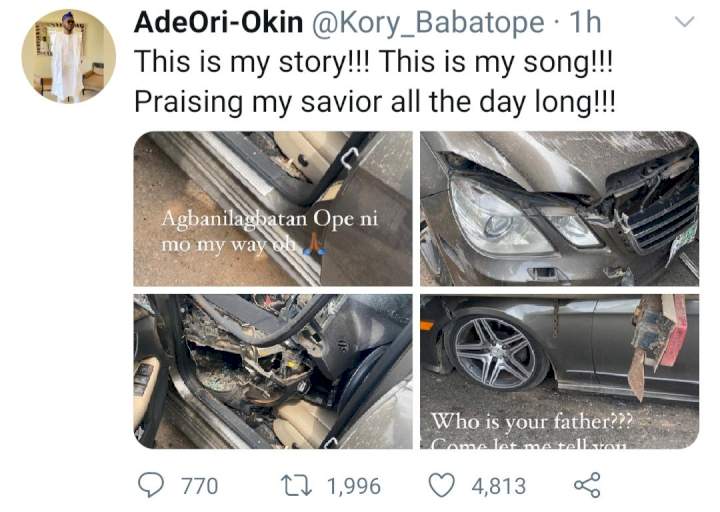 'I'm praising my saviour all day long' - Man shares his testimony of how he escaped death