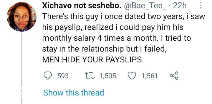 'I broke up with my boyfriend after I figured I could pay him his monthly salary four times' - Lady reveals