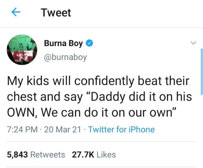 Fans drag Burna Boy to filth for allegedly shading Wizkid, days after winning Grammy awards (Screenshots)